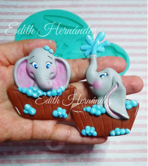 Silicone molds, Resin molds, Dumbo, disney, moldes de silicona, resina, porcelanicron, pasta flexible, biscuit