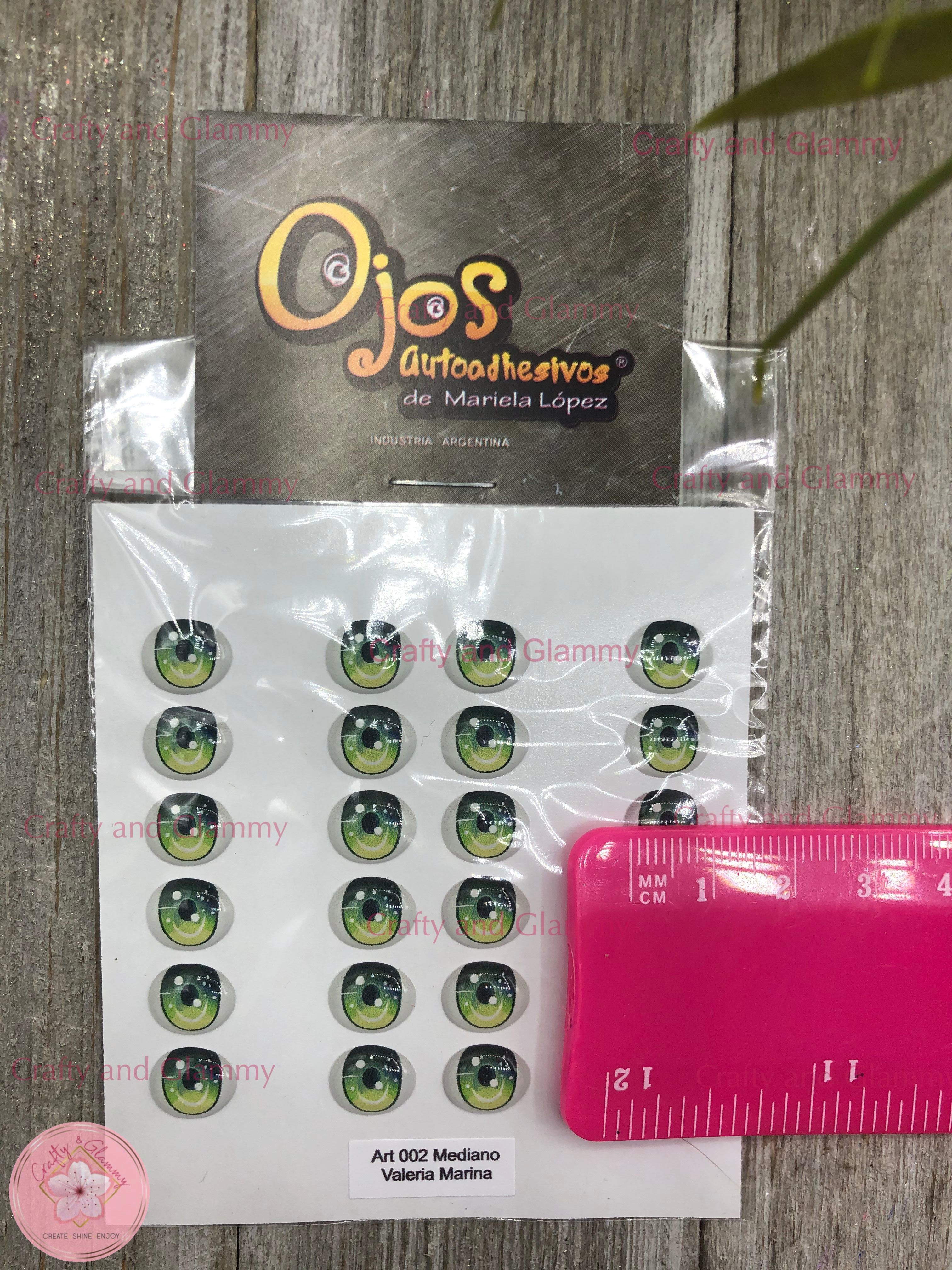 3Deyes, adhesive stickers, decal stickers, 3D eyes, ojos autoadhesivos, ojos 3D, resin eyes, ojos resinados, Mariela Lopez, Valeria Marina