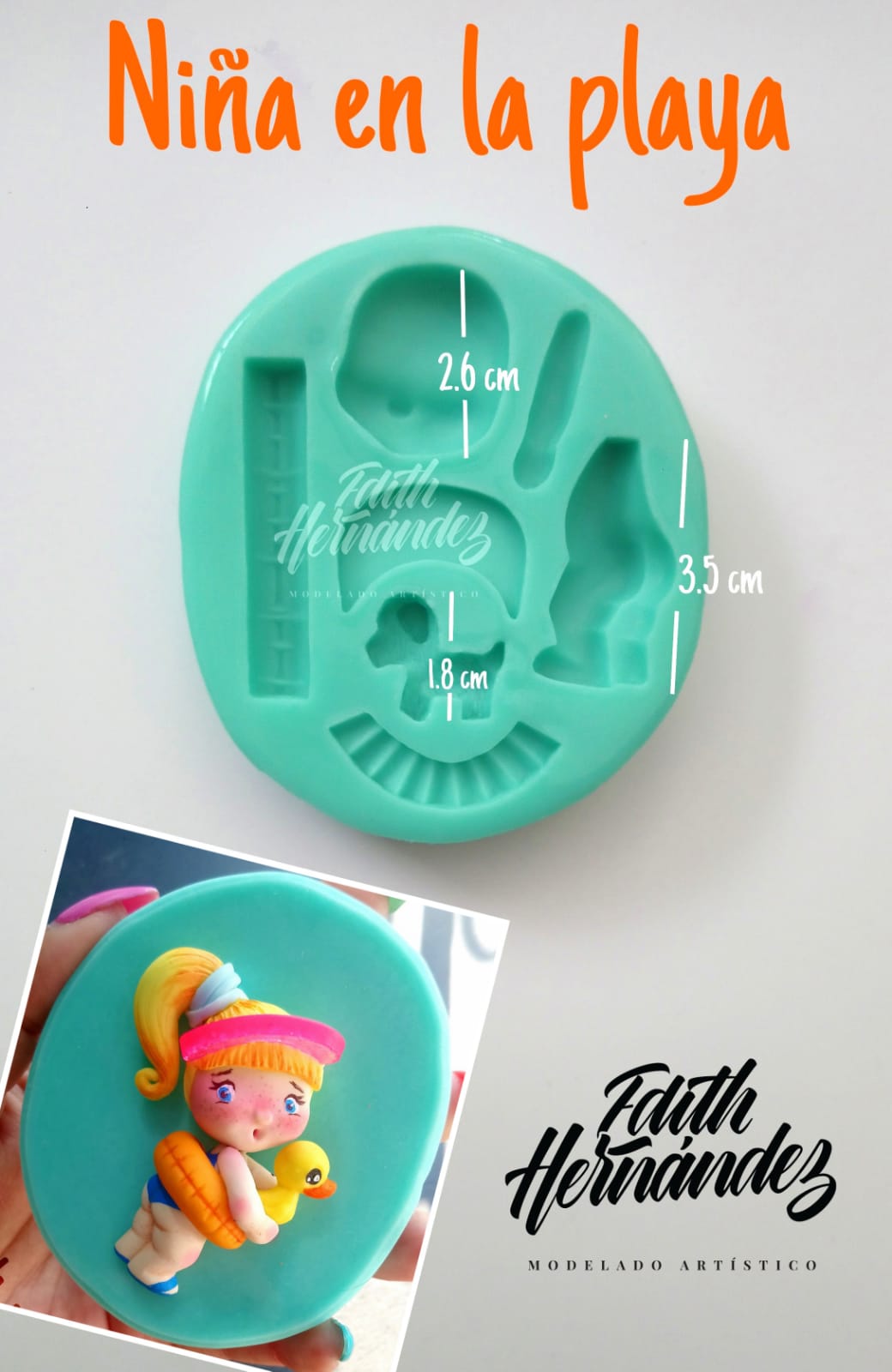 BEACH GIRL SILICONE MOLD BY EDITH