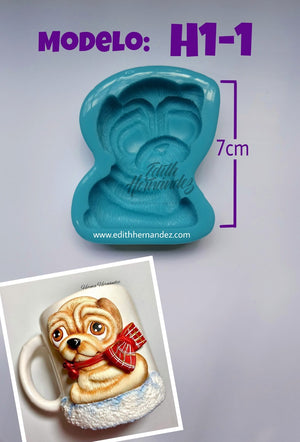 dogs breed silicon mold, pug silicon mold, chihuahua silicon mold, maltese silicon mold, husky silicone mold, basset hound silicone mold, molde silicon perro, cachorros, molde de silicon