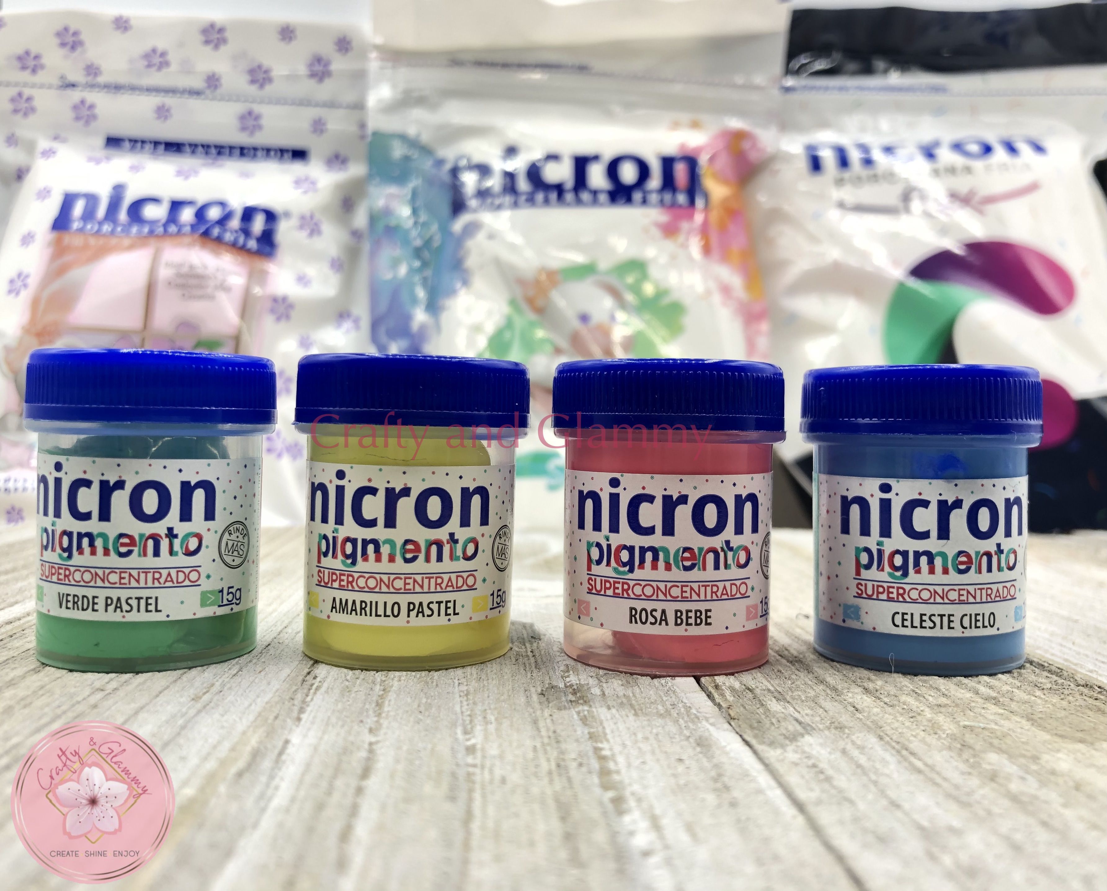 Cold Porcelain Pigments, Pigmentos Porcelana fria, air dry clay dyes, Nicron, 